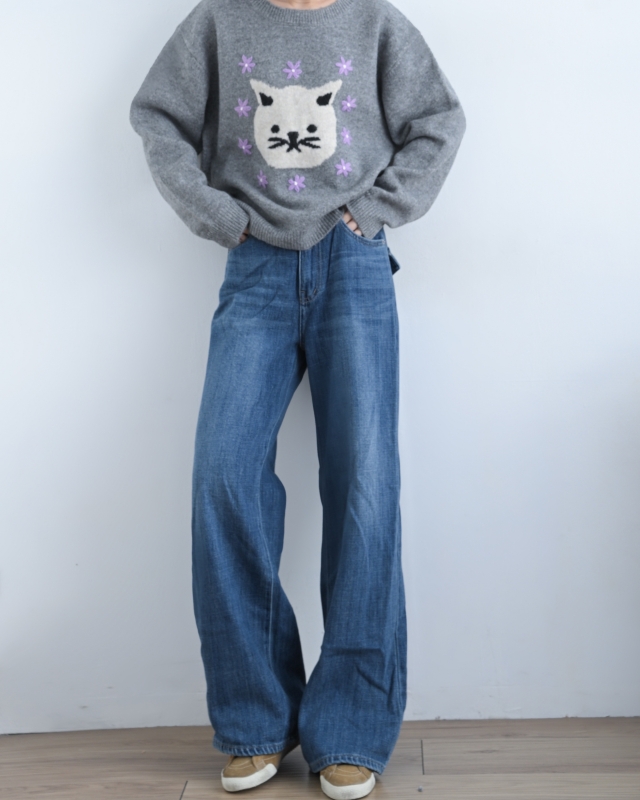 韓 小花與咪上衣 3色 size