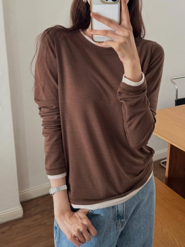 韓 領袖配色上衣 4色 size