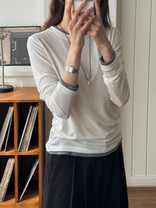 韓 領袖配色上衣 4色 size