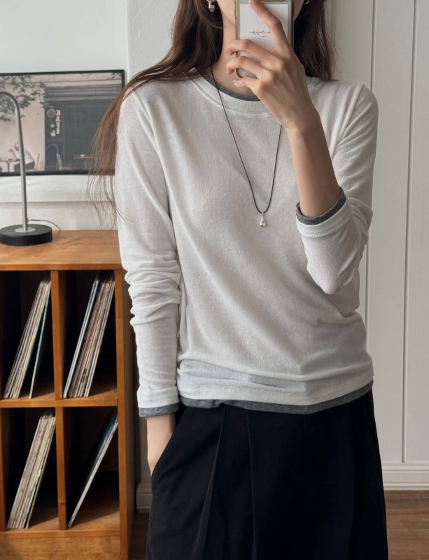 韓 領袖配色上衣 4色 size