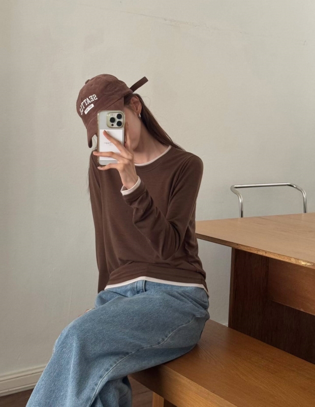 韓 領袖配色上衣 4色 size