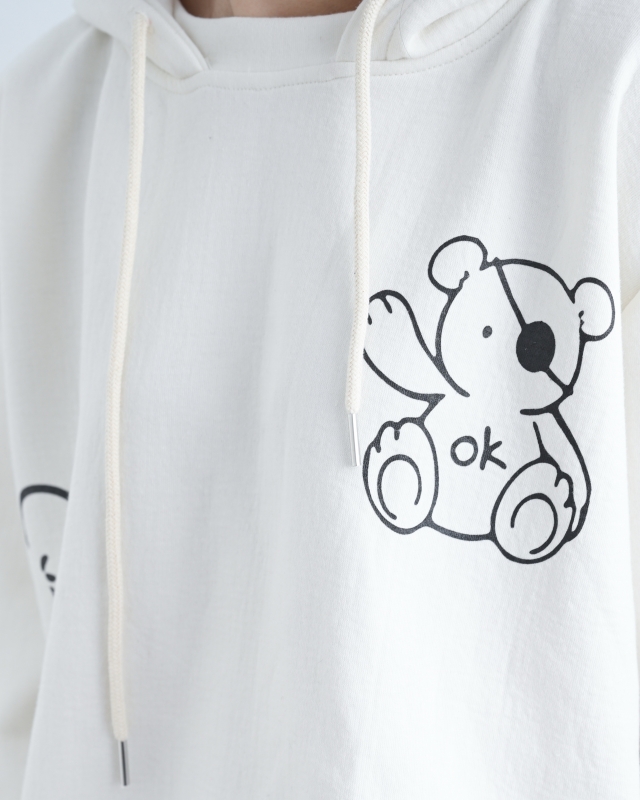 韓 連帽OK熊上衣 size