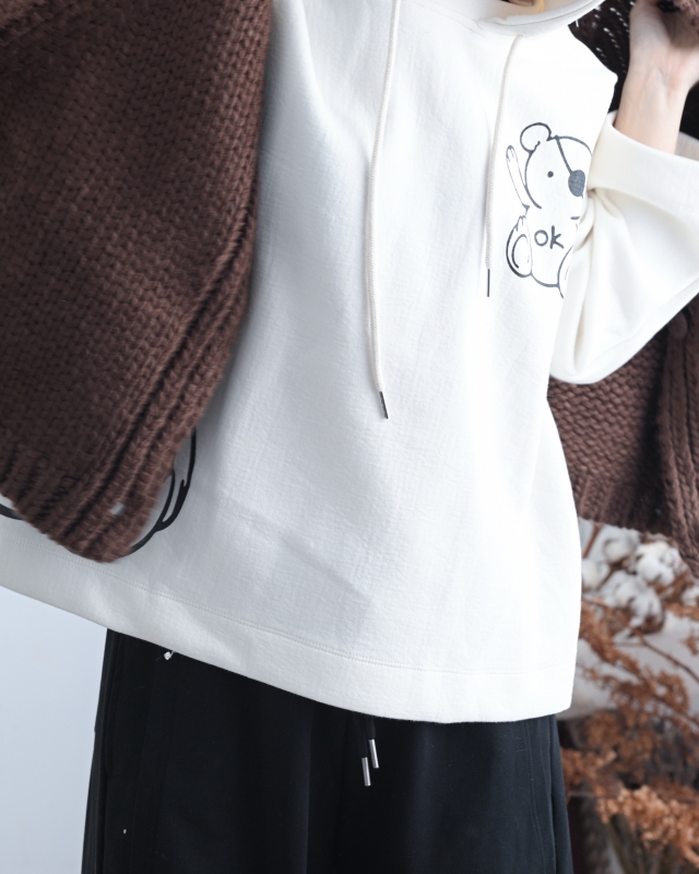 韓 連帽OK熊上衣 size