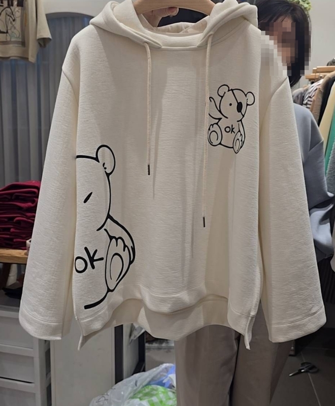 韓 連帽OK熊上衣 size