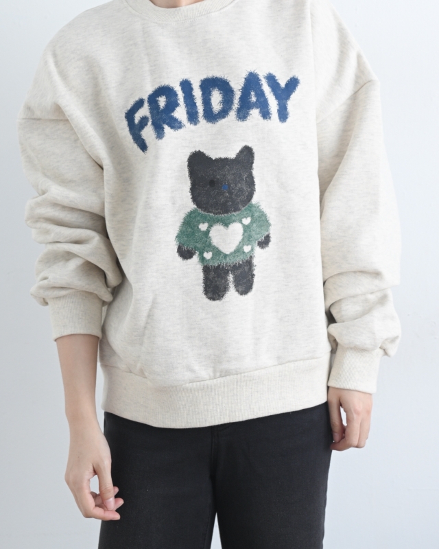 韓  愛心熊上衣 2色 size