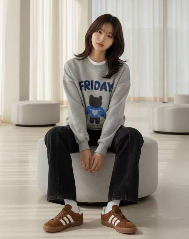 韓  愛心熊上衣 2色 size