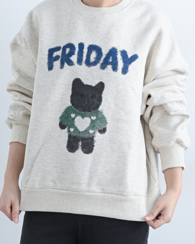 韓  愛心熊上衣 2色 size