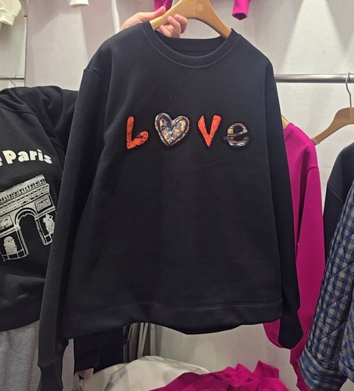 韓 印花樂浮油上衣 3色 size