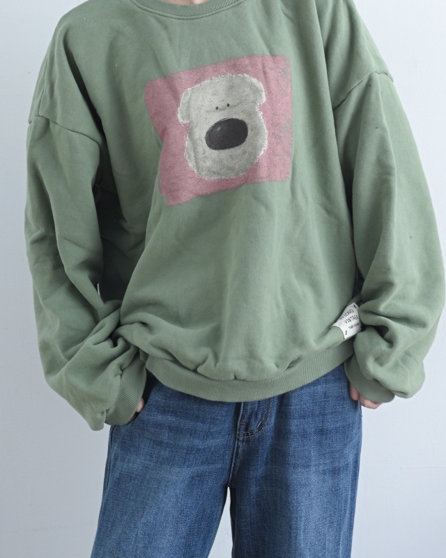 韓 四方熊上衣 3色 size