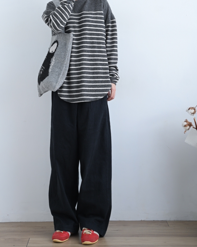 韓 微起毛條文上衣 2色 size