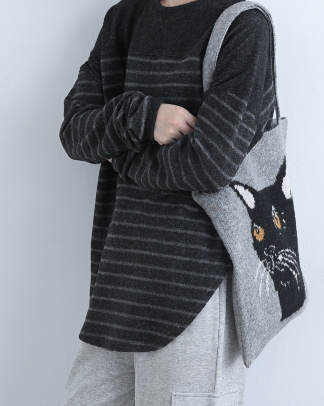 韓 微起毛條文上衣 2色 size