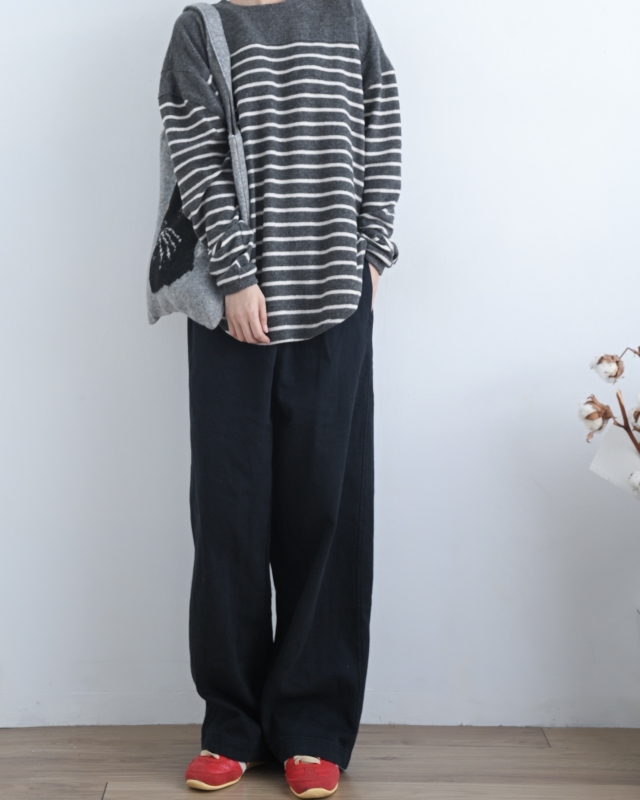 韓 微起毛條文上衣 2色 size