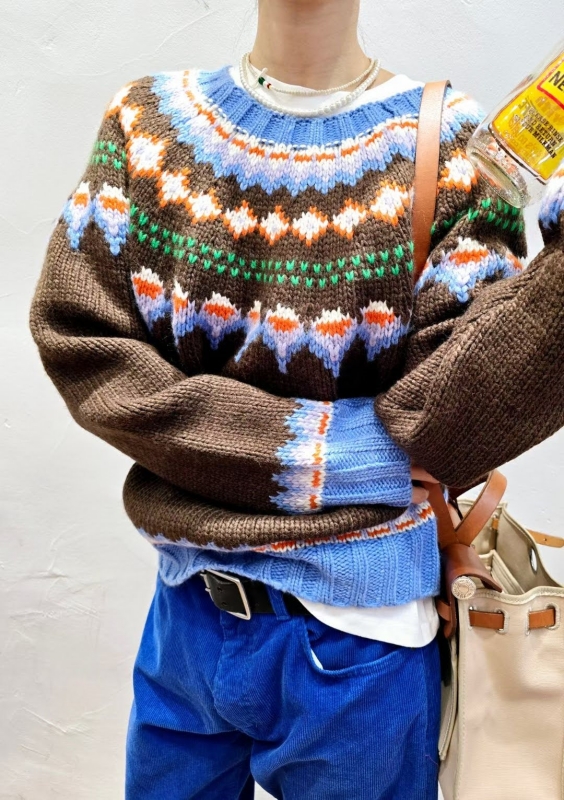 韓 繽紛圖騰上衣 2色 size