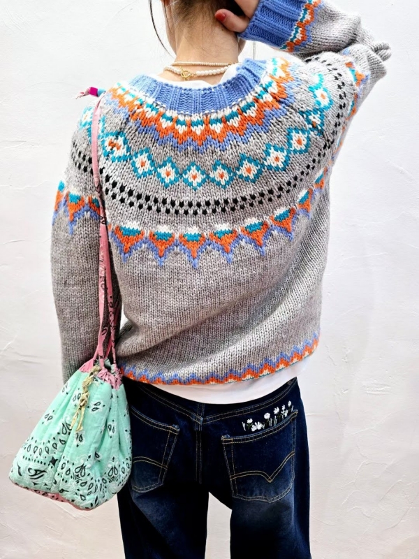 韓 繽紛圖騰上衣 2色 size