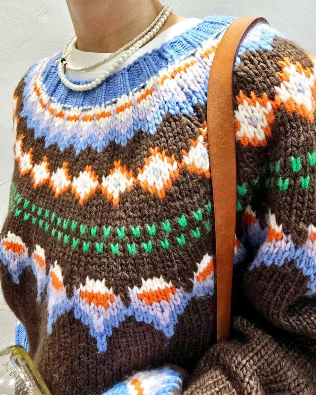 韓 繽紛圖騰上衣 2色 size