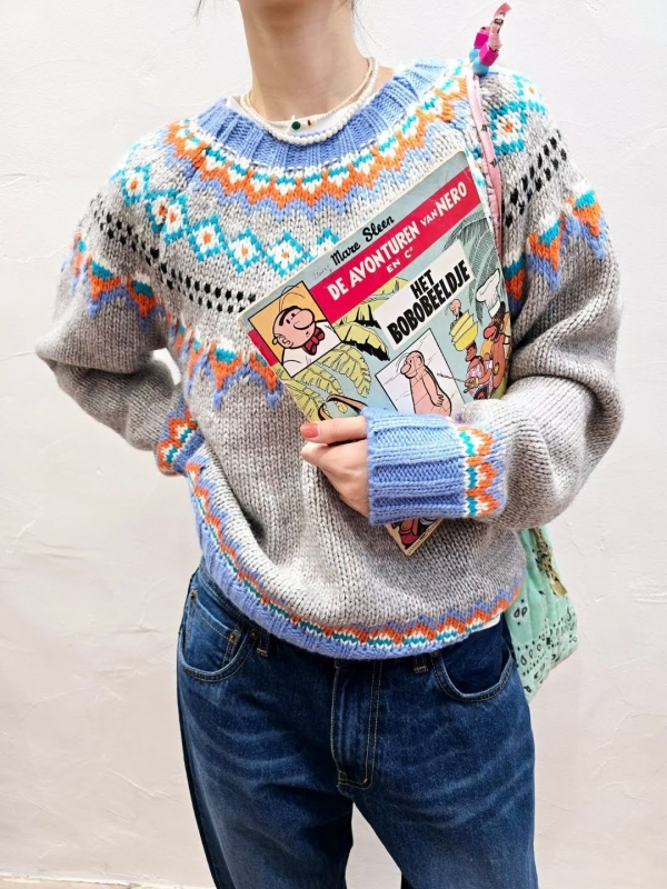 韓 繽紛圖騰上衣 2色 size