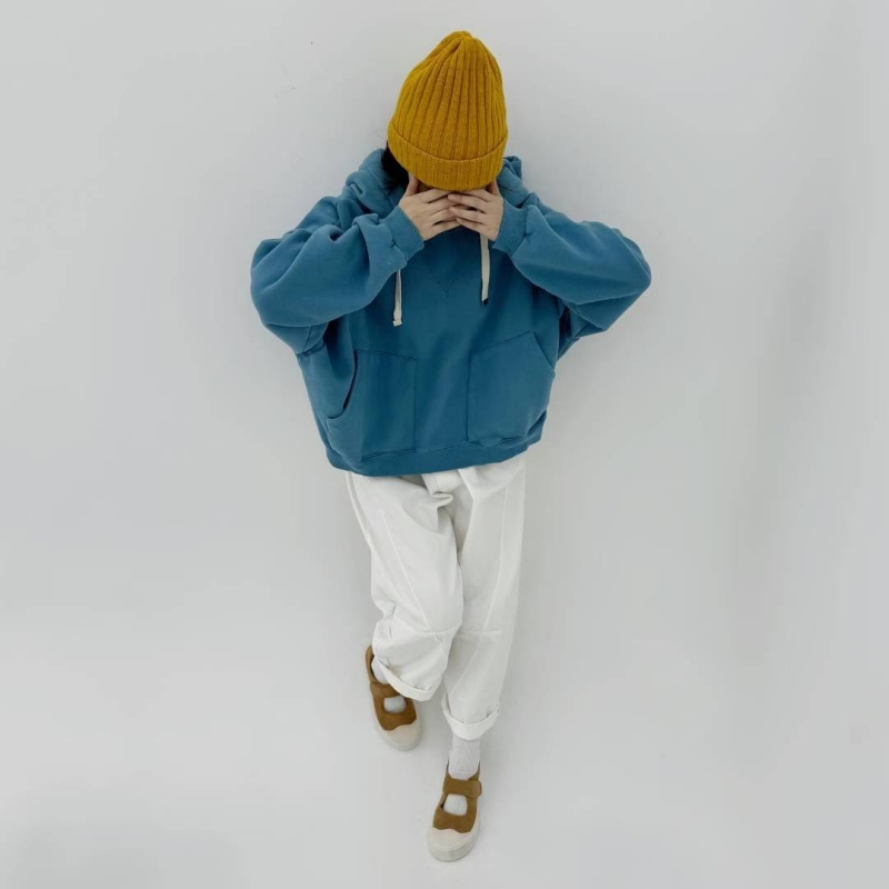 韓 素色連帽上衣 3色 size