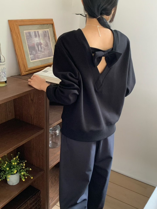 韓 背蝴蝶結上衣 2色