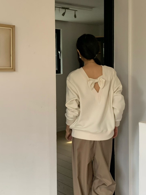 韓 背蝴蝶結上衣 2色