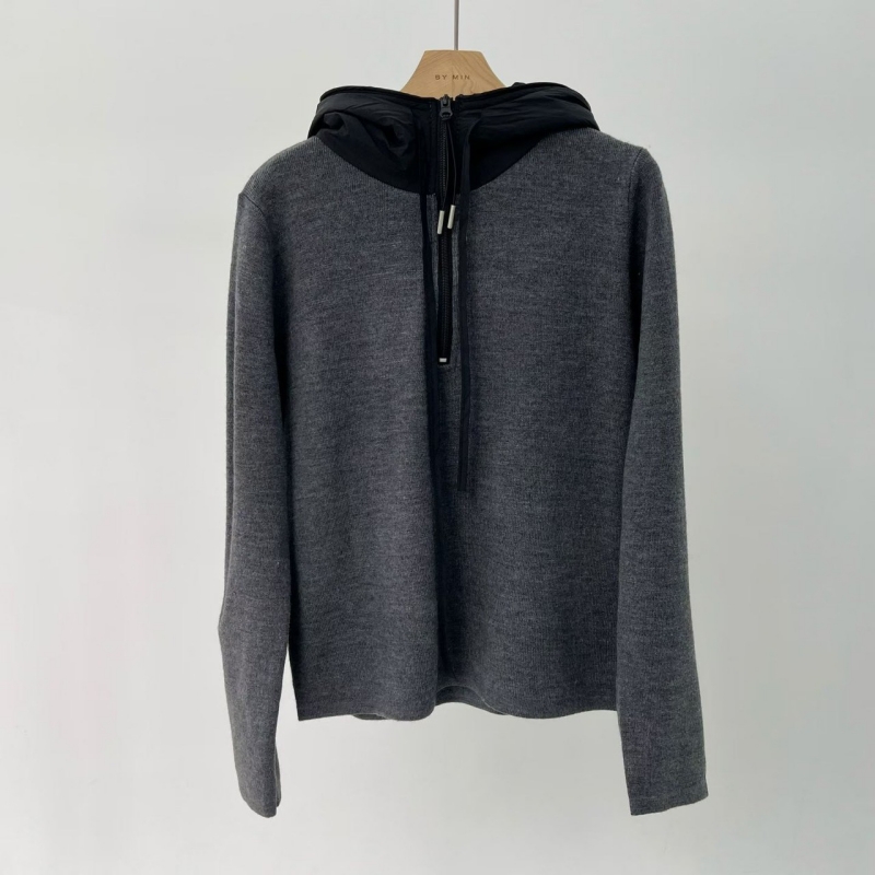 韓 拉鍊連帽上衣 2色