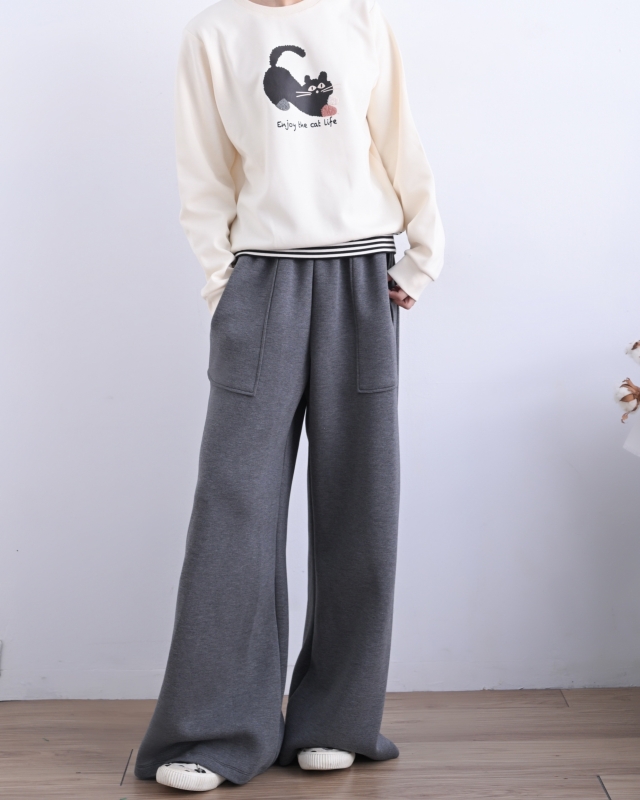 韓 下接條文咪上衣 2色 size