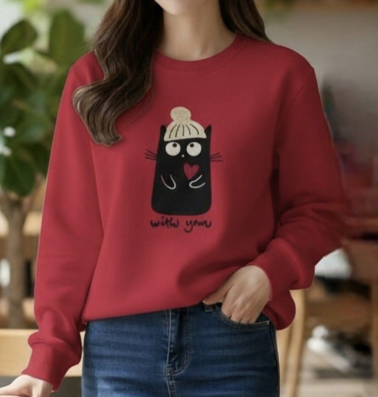 韓 戴紅帽咪上衣 2色 size