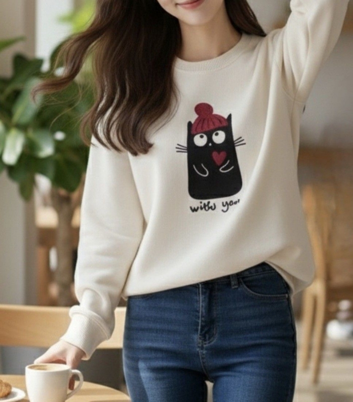 韓 戴紅帽咪上衣 2色 size