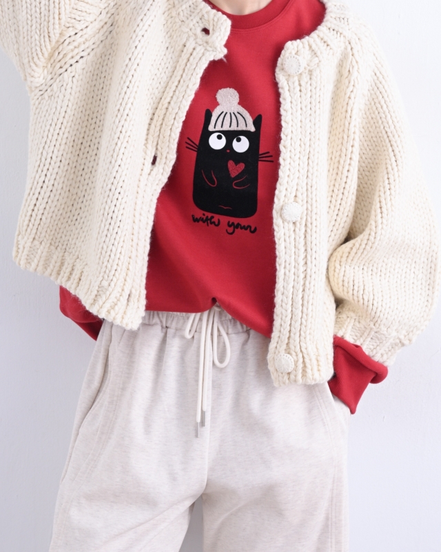 韓 戴紅帽咪上衣 2色 size