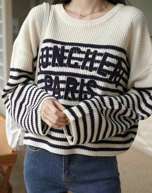 韓 英文字寬鬆橫文上衣 3色 size