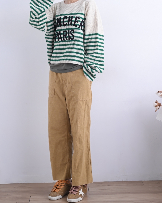 韓 英文字寬鬆橫文上衣 3色 size