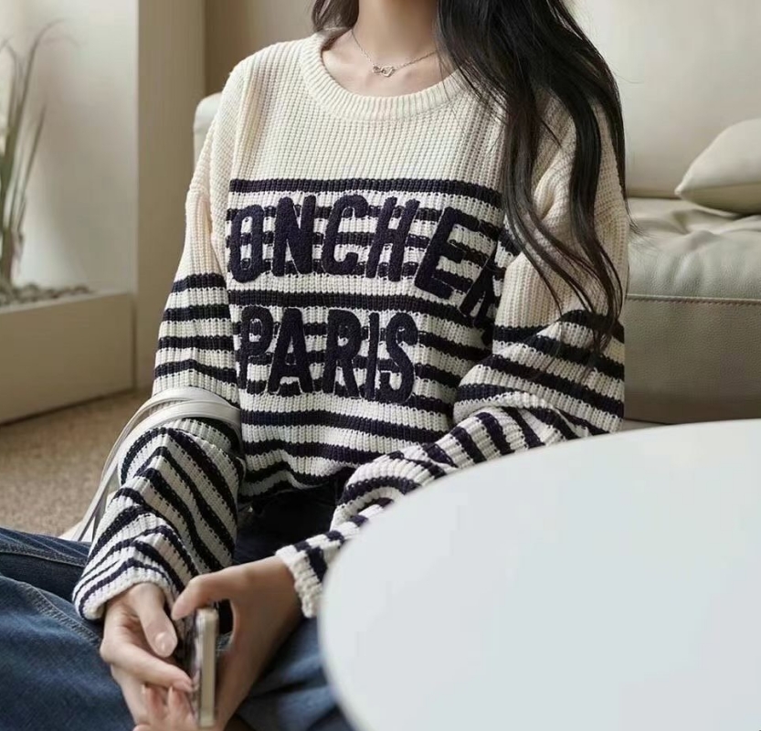 韓 英文字寬鬆橫文上衣 3色 size