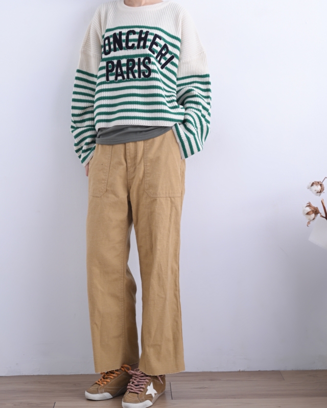 韓 英文字寬鬆橫文上衣 3色 size