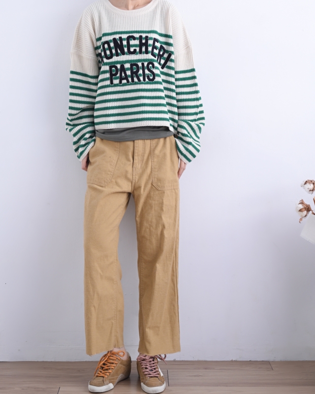 韓 英文字寬鬆橫文上衣 3色 size