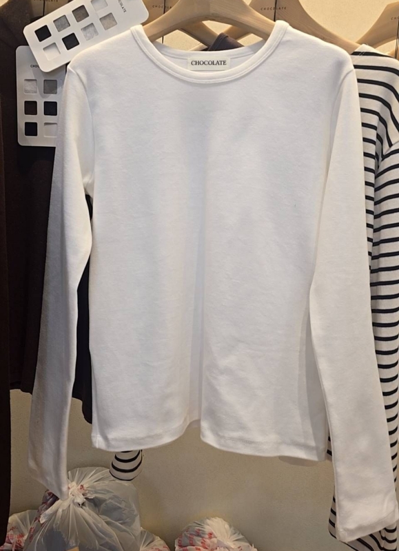 韓 圓領素色上衣 6色 size