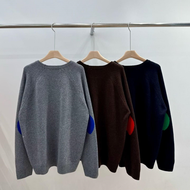 韓 肘配色拼布上衣 3色