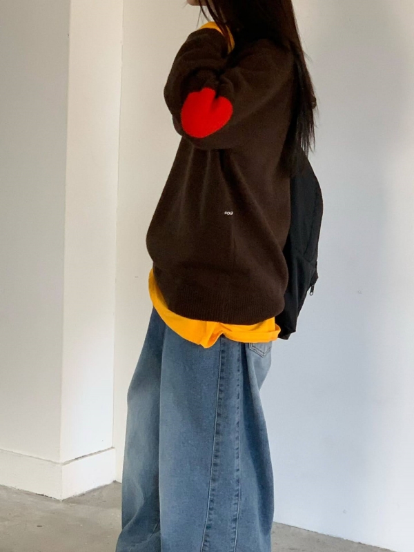 韓 肘配色拼布上衣 3色