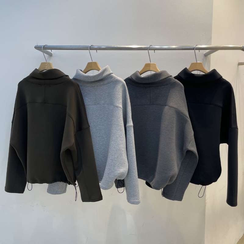 韓 翻領落肩上衣 4色 size