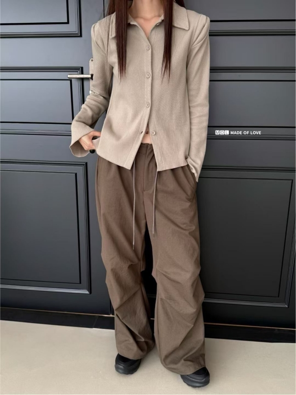 韓 修身有領上衣 2色 size