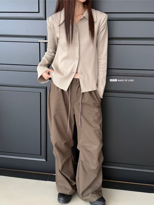 韓 修身有領上衣 2色 size