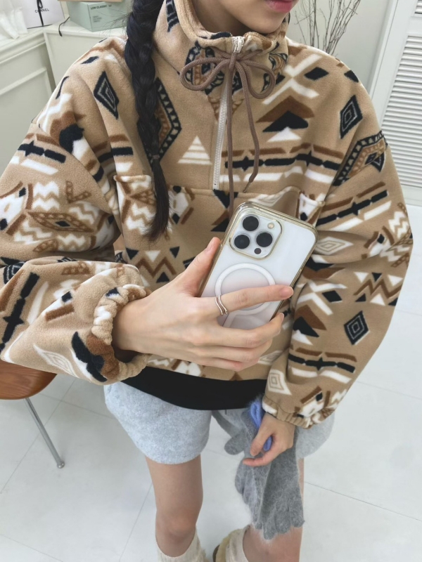 韓 圖騰拉鍊上衣 2色 size