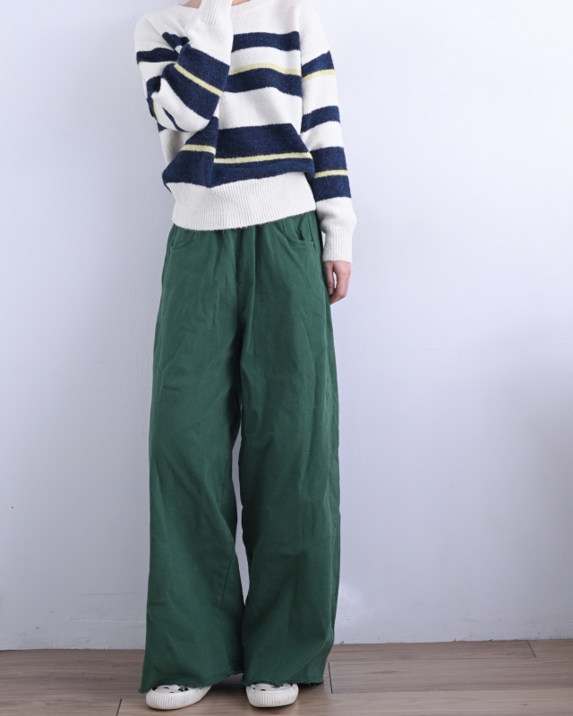 韓 拚色粗條文上衣 2色 size