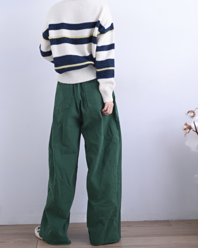 韓 拚色粗條文上衣 2色 size