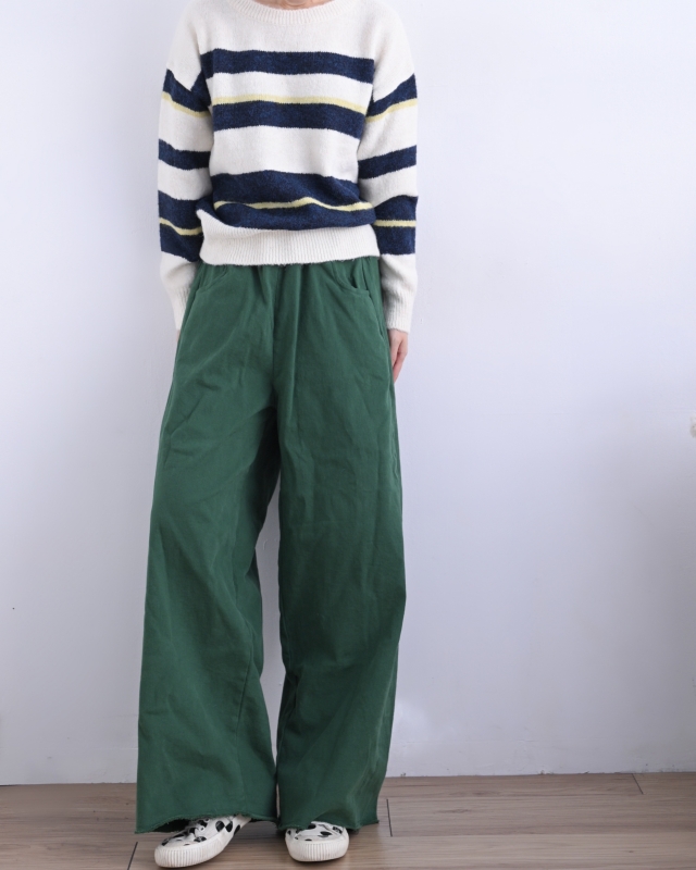 韓 拚色粗條文上衣 2色 size