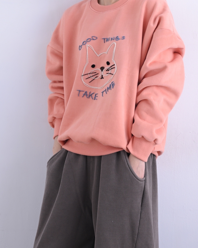 韓 縫線大頭咪上衣 3色 size