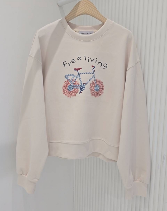 韓 花腳踏車上衣 2色 size