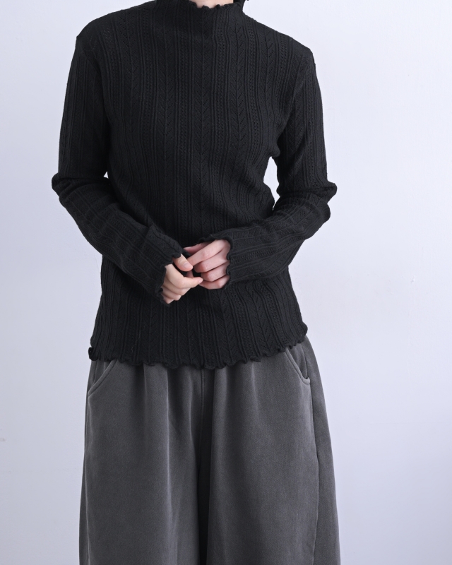 韓 小高領人字紋上衣 5色 size