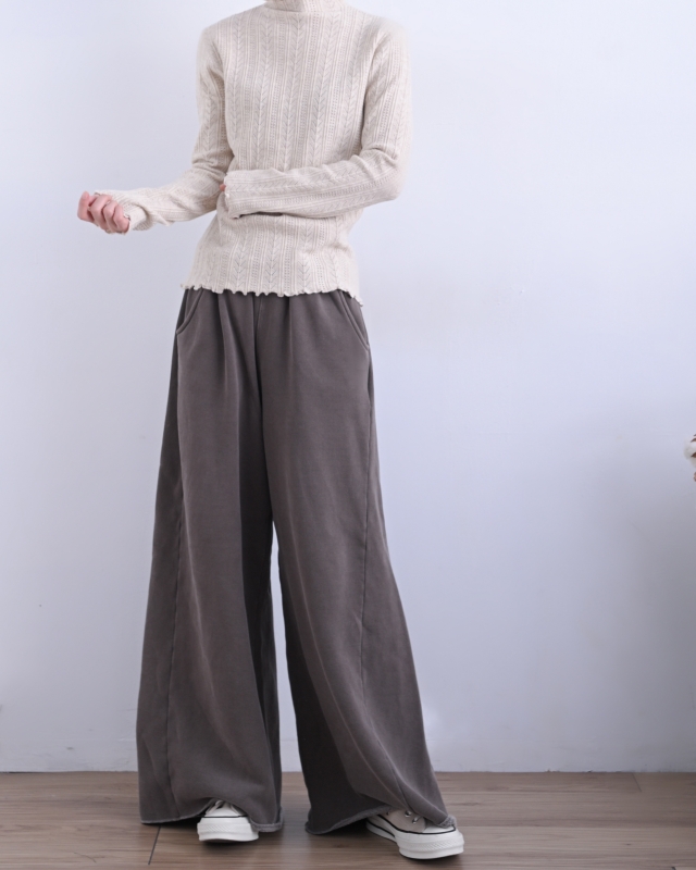 韓 小高領人字紋上衣 5色 size