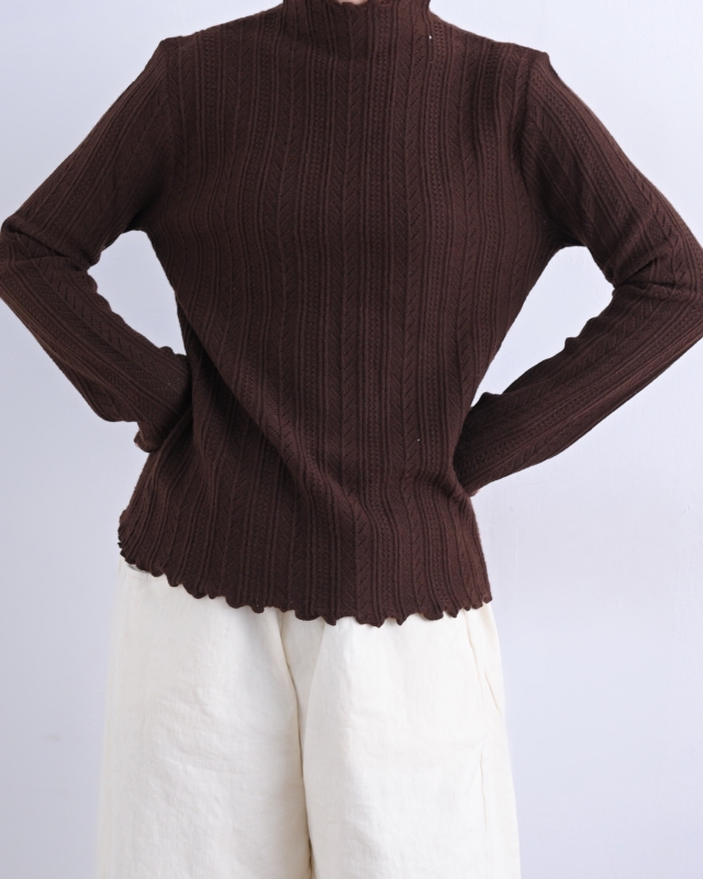 韓 小高領人字紋上衣 5色 size