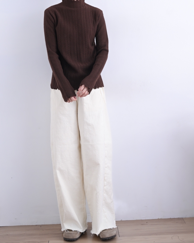 韓 小高領人字紋上衣 5色 size