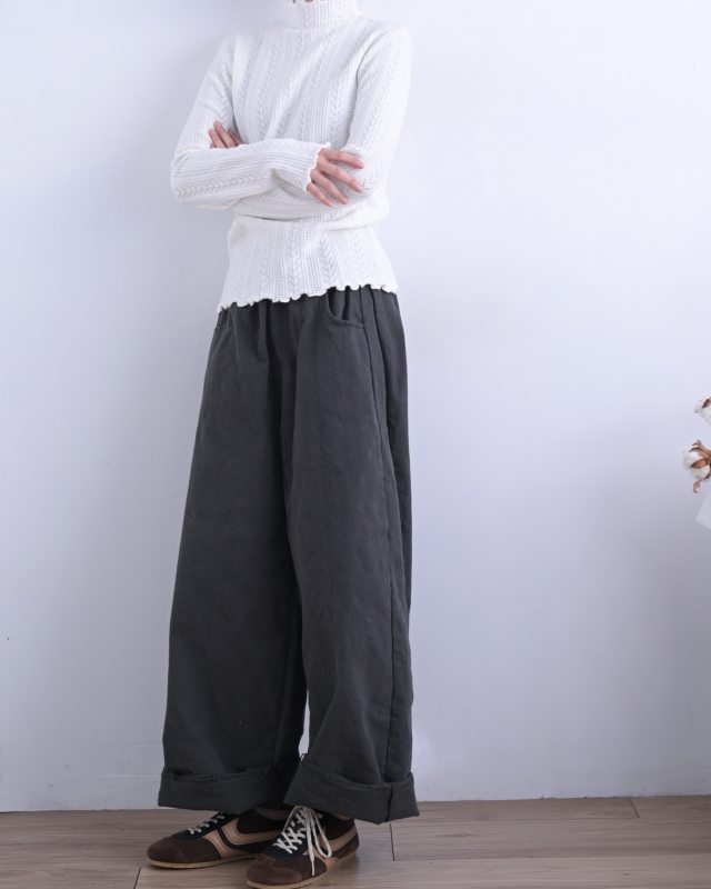 韓 小高領人字紋上衣 5色 size